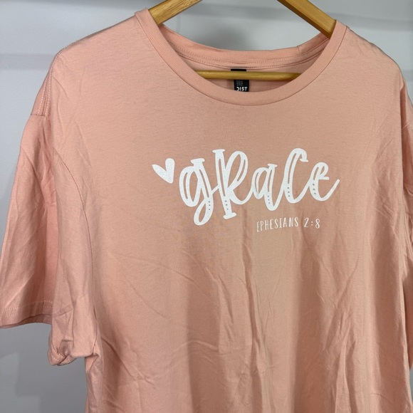 Grace Ephesians 2:8 Womans Peach Tshirt Size XL - Picture 1 of 6